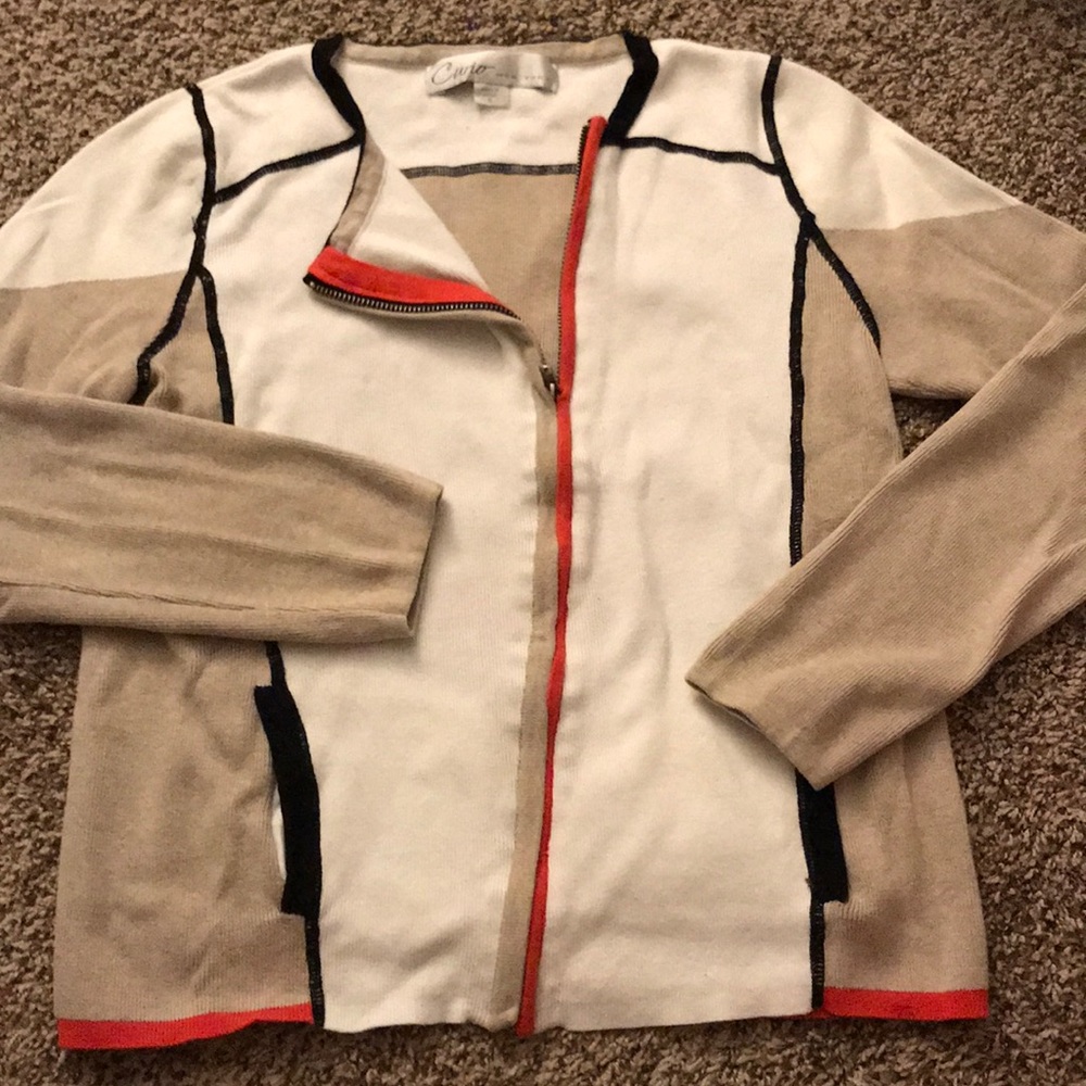 Curio Small Asymmetrical Zip Up Sweater